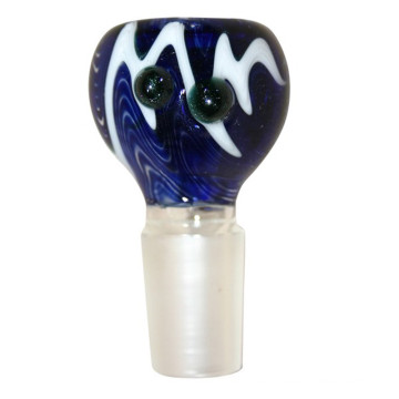 Switchback Glass Bowl para fumar con color azul / blanco (ES-GB-246)